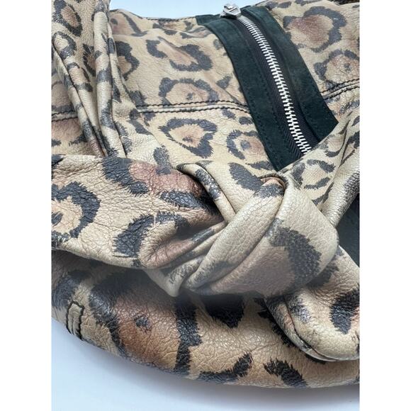 Alexander Wang Brown Black Donna Leopard Hobo Washed Leather & Suede Medium Bag - Picture 7 of 12